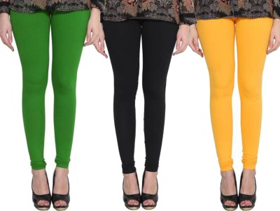 Clarita Churidar  Ethnic Wear Legging(Green, Black, Yellow, Solid)