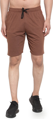UZARUS Solid Men Brown Regular Shorts