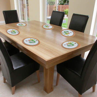 Bossify Round Pack of 6 Table Placemat(Yellow, PVC)