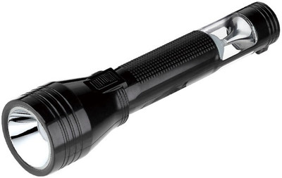 GLOWISH LONG RANGE SUPER BRIGHT LIGHT WEIGHT PORTABLE FLASHLIGHT WITH COB LED SUPPORT Torch(Black, 18 cm, Rechargeable)