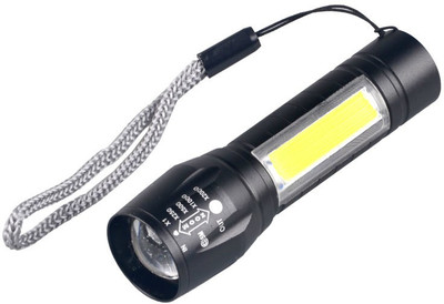 Xezon 2 IN 1 Flashlight and COB Led Waterproof Portable USB Rechargeable 3 Modes Torch Flashlight Torch(Black, 15 cm, Rechargeable)