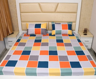 Profit blitz 188 TC Microfiber King Abstract Flat Bedsheet(Pack of 1, Multicolor)