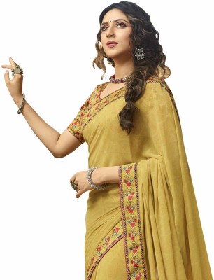 KSNDVTrendz Printed Bollywood Art Silk Saree(Yellow)