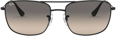 Ray-Ban Retro Square Sunglasses(For Men, Black)