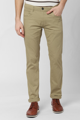 Peter England Slim Fit Men Green Trousers