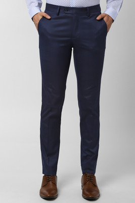 Peter England Slim Fit Men Dark Blue Trousers