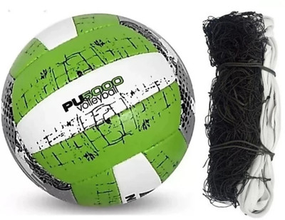 clark Pu green and nylon net combo Volleyball - Size: 4(Standard, Pack of 1)