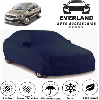 EverLand Car Cover For Volkswagen Vento (With Mirror Pockets)(Blue)