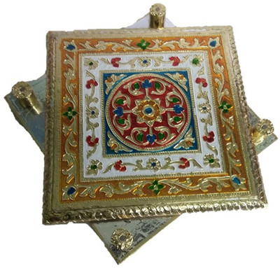 Honiluk Wooden Pooja Chowki(Multicolor, Pack of 1)