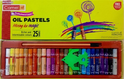 Camlin Oil Pastels 25 Shades with Drawing Pencil(Multicolor)