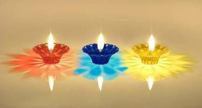 SUNVE Plastic (Pack of 12) Table Diya Set(Height: 2.5 inch)