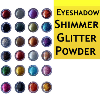 VOZWA 24 Pcs Shining Eyeshadow Shimmer / Glitter Powder 24 g(Multicolor)