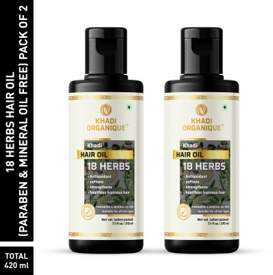 khadi ORGANIQUE 18 Herbs Hair Oil Without Mineral Oil Hair Oil(420 ml)