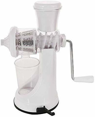AJMART Plastic Plastic Hand Juicer Manual Juicer For Fruit And Vegetable With Waste Collector And Stainless Steel Handle Hand Juicer(White)