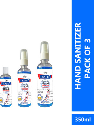 DNA Lifestyle Safe+  Cleanser - 350ml Hand Sanitizer Bottle(3 x 116.67 ml)