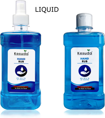 KESUDA 500ml  MIST Spray with 500ml LIQUID  with flipflop Cap (500ml+500ml) Hand Rub Pump Dispenser(2 x 0.5 L)