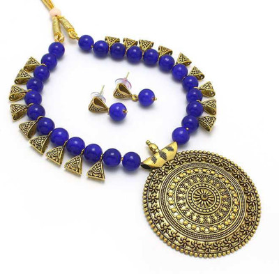 Foxy Trend Alloy Brass Gold, Blue Jewellery Set(Pack of 1)