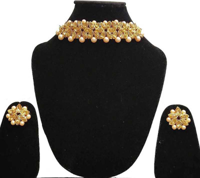 FARID ENTERPRISES Alloy Gold-plated Gold, White Jewellery Set(Pack of 1)