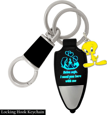 MGP FASHION High Quality Drive Safe Messages Light Reflection Locking Hook Gift For Family And Friend Cartoon Tweety Keyring Key Chain