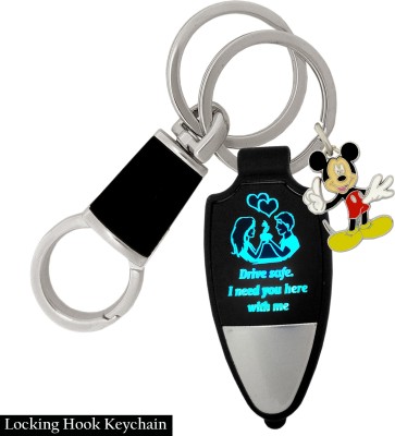 MGP FASHION High Quality Drive Safe Messages Light Reflection Locking Hook Gift For Family And Friend Cartoon Mickey Mouse Keyring Key Chain