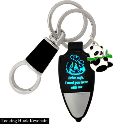 MGP FASHION High Quality Drive Safe Messages Light Reflection Locking Hook Gift For Family And Friend Cartoon Panda Keyring Key Chain