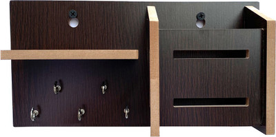 Flipkart SmartBuy Smart Multi Mobile Holder (LB) Wood Key Holder(5 Hooks, Brown)