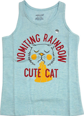 Hamleys Girls Casual Hosiery T-Back Top(Light Green, Pack of 1)