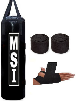 Monika Sports 3 Feet Unfilled Punching Bag With Pair of Boxing Handwrap for Boxing Boxing Kit