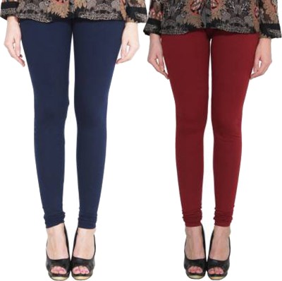 Clarita Churidar  Ethnic Wear Legging(Dark Blue, Maroon, Solid)