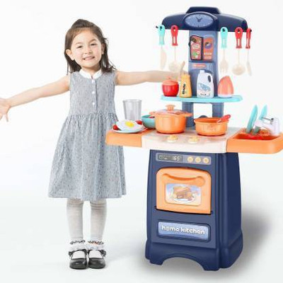 Krivan Kitchen Play Set with Sound and Light, Play Sink with Running Water, Full Realistic Kitchen Play Set for Kids Girls Kitchen Set Play Toy. 29 Piece Set