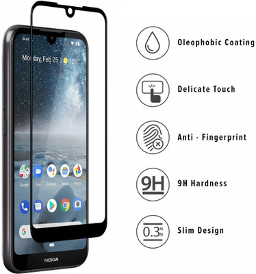 HOBBYTRONICS Edge To Edge Tempered Glass for NOKIA 4.2(Pack of 1)