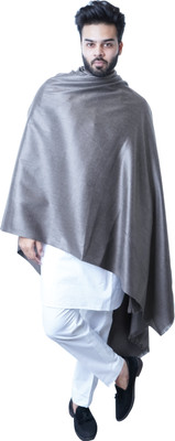 Indian shawl Wool Solid Men Shawl(Grey)