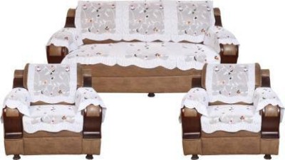 Dakshya Industries Cotton Floral Sofa Cover(White Pack of 12)