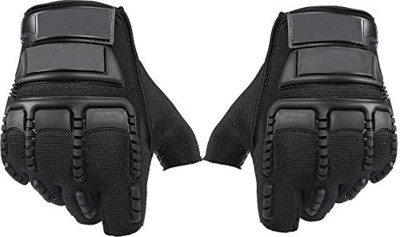 aksmit Unisex Bike Riding Cycling Racing Half Gloves Black 1 Pair L Size Riding Gloves(Black)