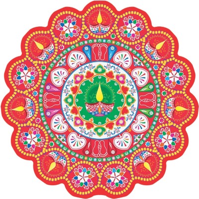 god & god's 41 cm Rangoli Floor Sticker 802 Self Adhesive Sticker(Pack of 1)