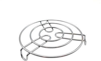 Fleurs De Rocaille 121 Kitchen Cooking Pot Steaming Tray Stand Stainless Steel Round Cooker Steamer Rack Stand Cookware Tool Mirror Trivet (Pack of 1) Trivet(Pack of 1)