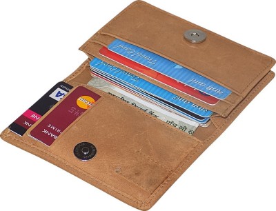 Kan Men Casual Tan Genuine Leather Card Holder(6 Card Slots)