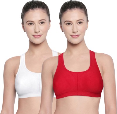 BodyCare Fashion Women Sports Non Padded Bra(White, Red)