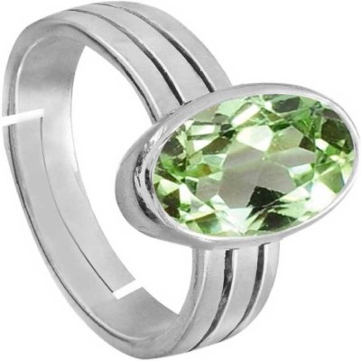 PARTH GEMS Zinc, Nickel, Copper, Cobalt Peridot Silver Plated Ring