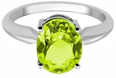 PARTH GEMS Ring with Natural Peridot and lab Certified Stone Zinc, Metal, Copper, Nickel Peridot Silver Plated Ring