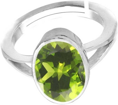 PARTH GEMS Zinc, Cobalt, Bronze, Copper, Nickel Peridot Gold Plated Ring