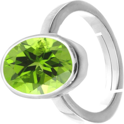 PARTH GEMS Metal, Bronze, Copper Peridot Silver Plated Ring
