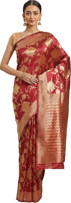 Shaily Retails Woven Daily Wear Silk Blend Saree(Maroon)