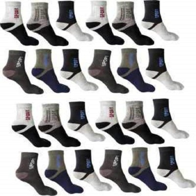 AENON FASHION Men Color Block Ankle Length(Pack of 12)