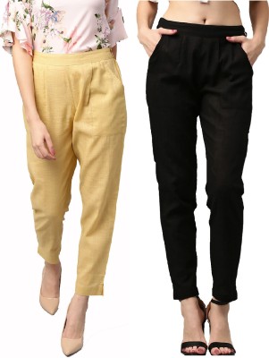 IRK Fashion Slim Fit Women Beige, Black Trousers