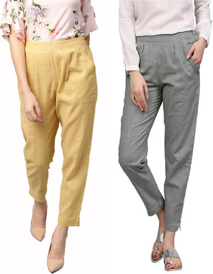 IRK Fashion Slim Fit Women Beige, Grey Trousers