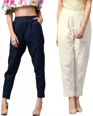 IRK Fashion Slim Fit Women Blue, White Trousers