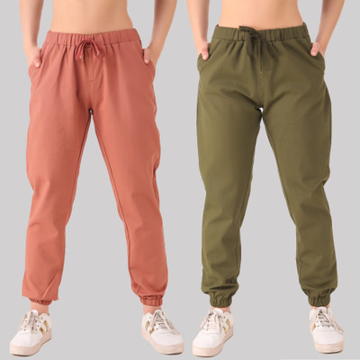 Q-Rious Regular Fit Women Pink, Green Trousers