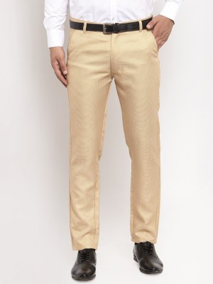 JAINISH Regular Fit Men Gold Trousers