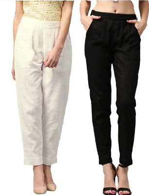 IRK Fashion Slim Fit Women White, Black Trousers